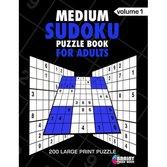 Medium Sudoku Puzzle Book For Adults: 200 Large Print Puzzles with Answer Designed to Improve Brain Activity & Promote L, (Paperback)