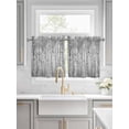 thumbnail image 2 of Half Window Curtain 36 Inches Long, Gray Grey Forest Window Treatment Curtain Drapes, Grey Modern Art Oil Painting Small Tier Curtains for Bathroom Over Sink, 27.5"x36", 2 Panels, 2 of 7