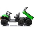 thumbnail image 5 of Garvee 24V 2-Seater Ride-On Dump Truck for Kids - 4WD Electric UTV with Remote Control, Dump Bed, 6 Wheels, Music & Headlights - Perfect Christmas & Birthday Gift (Green), 5 of 8