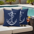 thumbnail image 6 of 2 Pack Outdoor Waterproof Throw Pillow Covers,Nautical Sailing Anchor String Sketch Decorative Square Pillow Case Patio Pillowcases for Chair Couch Sofa 16x16in, 6 of 9
