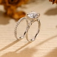 thumbnail image 5 of Hitanshu Jewels His & Hers Wedding Engagement Ring Set Round Cut Cubic Zirconia 14K White Gold Finish, 5 of 6
