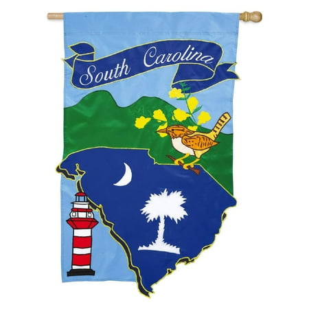Evergreen South Carolina State Applique House Flag, 28 x 44 inches