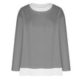 thumbnail image 4 of Timegard Womens Tops Drop Shoulder Crewneck Loose Pullover Tops Fall Casual Long Sleeve Comfy Blouse, 4 of 5