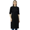 thumbnail image 1 of Phagun Kurti Tunique en Coton Col Mandarin Ethnique Décontracté, 1 of 2
