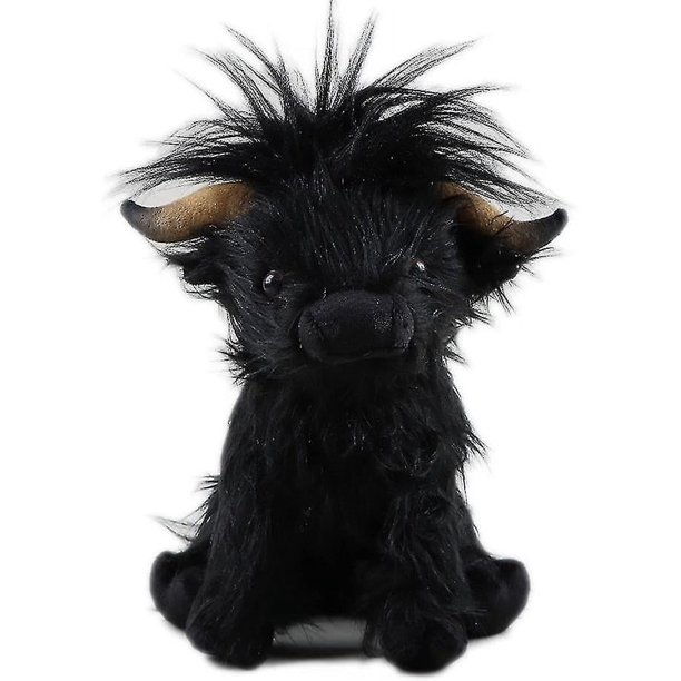 Animal de peluche de vaca de las Tierras Altas, vaca escocesa realista, juguete de peluche