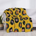 thumbnail image 3 of Yiaed Retro Vinyl Records Print Blanket Throw Blanket Soft Cozy Flannel Blanket for Home Bed Sofa Couch Chair-50"x40", 3 of 6