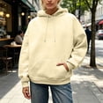 thumbnail image 5 of Angel Wings Hooded Sweatshirt for Women Embroidered Crystal Oversized Sparkly Long Sleeve Pullover Y2K Drawstring Hoodie with Pockets Khaki XS-5XL, 5 of 6