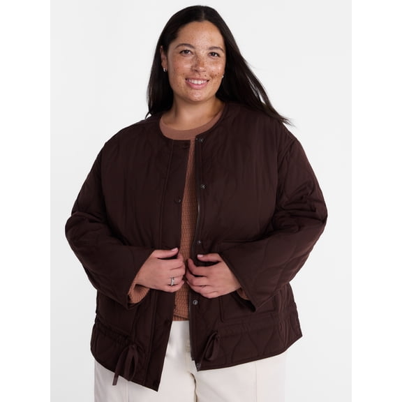 Terra & Sky Women’s Plus Lightweight Quilted Jacket, Sizes 0X-5X