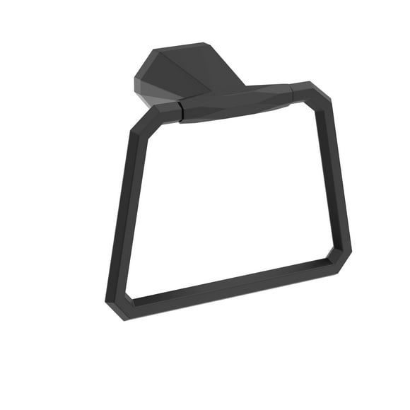Amerock BH36042MB | Matte Black Towel Ring | 5-9/16 in (141 mm) Length Towel Holder | St. Vincent | Hand Towel Holder for Bathroom Wall | Small Kitchen Towel Holder | Bath Accessories