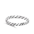 thumbnail image 4 of Oxidized Twisted Wedding Stackable Boho Ring Sterling Silver Band 925 Jewelry Female Male Size 10, 4 of 4