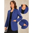 thumbnail image 2 of DARING DIVA Women's Long Sleeve Open Front Business Blazer Jacket S Blue, 2 of 6