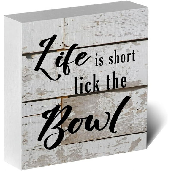 Zomyto 5x5 In Funny Kitchen Sign Country Kitchen Decor Rustic Desk Decor Wooden Box Sign Kitchen Table Decor Farmhouse Decor Kitchen Countertop Decor