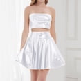 thumbnail image 2 of Mardi Gras Outfit Women'S Short Skirt Suit Performance Wear Pleated Suit Skirt For Women White S, 2 of 4