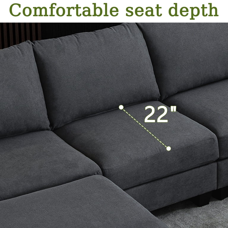 9-Seat L-Shaped Modular Sectional Sofa with Storage Ottoman & USB