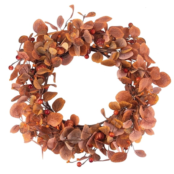 Scidweet Fall Wreaths for Front Door, 22" Artificial Eucalyptus Leaves Autumn Wreaths Modern Farmhouse Fall Decoration for Home