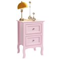 thumbnail image 4 of IVV Modern Nightstand in Pink, Country Style Bedside Table with 2 Full-Extension Storage Drawers and Curved Legs, for Living Space, Bedroom Nook, Home Office, Easy Maintenance & Assembly, 4 of 7