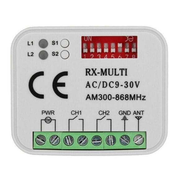 Remote Control Switch Receiver 300-868MHz 433MHz Receiver Universal AC/DC 9-30V For Garage Door Control Garage Command