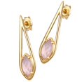 thumbnail image 3 of Pendientes para mujer Yuyangstore chapados en oro cristal rosa colgantes, 3 of 7