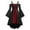 Wine, variant on Women Dress Gothic Vintage Color Block Fashion Dress Retro Dark Off-the-shoulder Slip Midi Dress