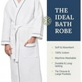 thumbnail image 2 of Kaufman -  Luxury Bathrobe Waffle Kimono Bathrobe Unisex 100% Cotton, Men Women Soft White Robe 1 Piece with "G" Initial, 2 of 7