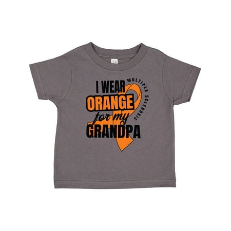 

Inktastic I Wear Orange For My Grandpa Multiple Sclerosis Awareness Gift Toddler Boy or Toddler Girl T-Shirt