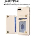 thumbnail image 4 of Dteck for iPhone 7 / iPhone 8 / SE 2022 & 2020 Card Holder Back Case with Pockets, Premium PU Leather ID Cash Credit Slots Magnetic Kickstand Flip Folio Slim Hard Protective Cover, beige, 4 of 7