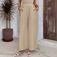 thumbnail image 2 of Nafuu Females Casual Pants Solid Color 2026 New Elasticated High Waist Loose Solid Color Wide Leg Classic Vacation Slacks, 2 of 5