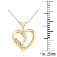thumbnail image 2 of Mauli Jewels Engagement Necklace for Women 0.005 Carat Diamond And Mom Accented Heart Pendant prong 10K Yellow Gold With 18'' Yellow Rhodium Plated Silver Chain|Silver Chain, 2 of 6