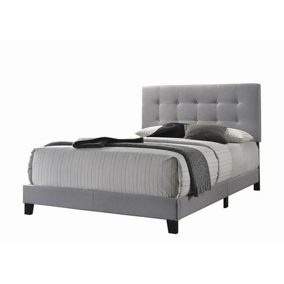 Mapes Upholstered Tufted Queen Bed Glacier