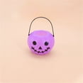 thumbnail image 4 of yulier Halloween Mini Plastic Pumpkin Bucket, Small Pumpkin Basket Candy Pail Halloween Decorations Party Favors for Kids, Purple, 4 of 6