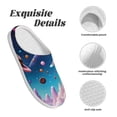 thumbnail image 5 of Daiia Colorful Donut Print Women’s Fuzzy Slippers Memory Foam Lightweight House Shoes Cozy Loafer Flannel House Shoes-42/43, 5 of 7