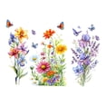 thumbnail image 3 of Pegatinas de pared con diseño de mariposas y flores, papel tapiz de PVC, decoración floral floreciente, de pared para dormitorio y comedor., 3 of 8