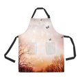 thumbnail image 1 of EREHome Small Butterflies Trees Red Sky Adjustable Bib Kitchen Apron with Pockets for Women Men, 1 of 2