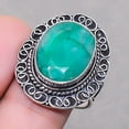 thumbnail image 2 of Zambian Emerald Oval Shape Gemstone Ring Handmade Vintage Jewelry 8" VR 2734, 2 of 2