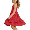 thumbnail image 4 of Diufon Dresses for Girls Spaghetti Strap Flowy Ruffled Layered Sundress Summer Cute Graduation Bridesmaid Dress, 4 of 9