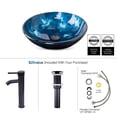 thumbnail image 5 of FULLWATT 28 Inch Wall Mounted Bathroom Vanity and Tempered Glass Sink Combo with Mirror and ORB 1.5GPM Water Saving Faucet and Pop Up Drain Set Modern Toilet Floating Vanity with Countertop Sink, 5 of 6