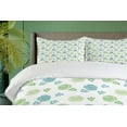 thumbnail image 3 of Ambesonne Floral Duvet Cover Sets, Art Rose Flowers and Leaves, 2-Queen, Green Slate Blue, 3 of 6