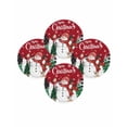 thumbnail image 7 of 13 Inch Round Placemats Set of 4, Red Snowman Christmas Non Slip Heat Insulation PP Table Mats, Winter Xmas Tree Snowflake Washable Place Mats for Kitchen Dining Party Table Decor, 7 of 7