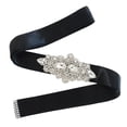 thumbnail image 1 of Crystal rhinestone flor cinta nupcial cinturón faja negro Yuyangstore cinturón nupcial de la boda, 1 of 7