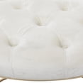 thumbnail image 4 of DecMode Velvet Oval Tufted Bench with Gold Metal Legs, White, 4 of 10