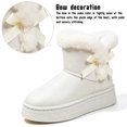 thumbnail image 3 of Knivor Side Bow Platform Ankle Snow Boots for Women Suede Faux Fur Cuff Short Winter Booties Slip On Non Slip Thick Sole Indoor Outdoor Warm Cold Weather Shoes, 3 of 9