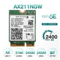 thumbnail image 3 of AX211NGW WiFi 6E Tri Band 2.4G/5G/6Ghz Wireless Network Wifi Card, 3 of 5