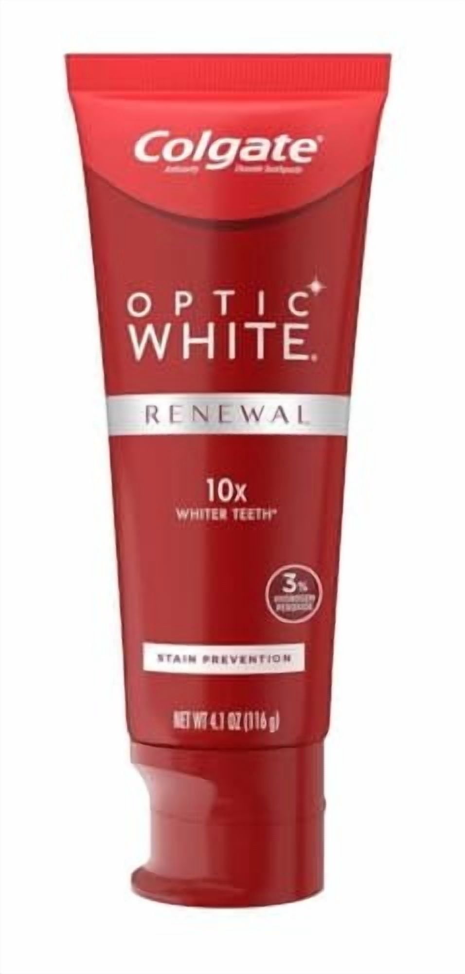 Colgate Optic White Renewal Teeth Whitening Toothpaste, Stain Prevention, 3 Oz Tube, 3 Pack 4.1 Ounce