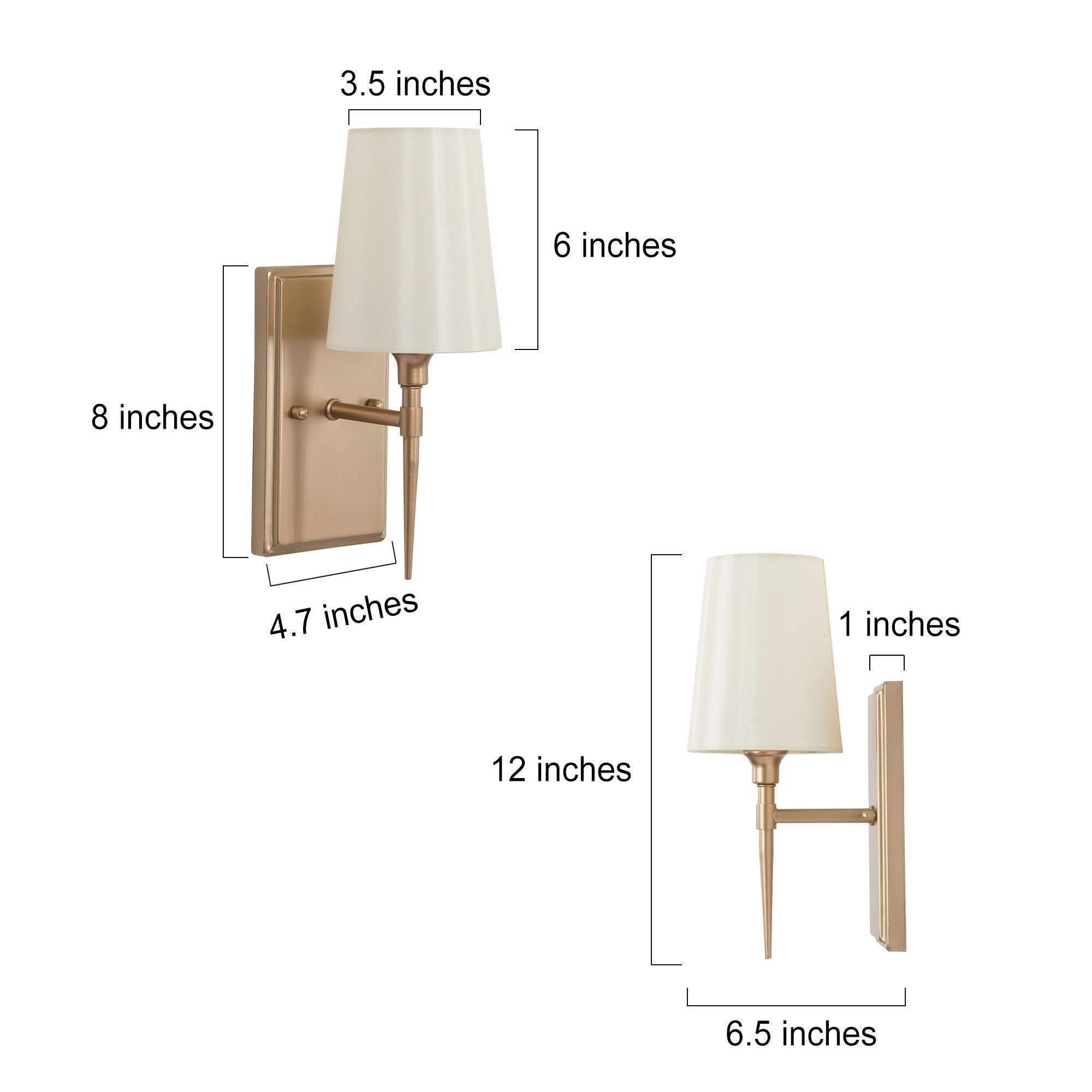 LNC Gianz 4.7-in W 1-Light Gold and White Fabric Modern/Contemporary LED Wall Sconce,12"H