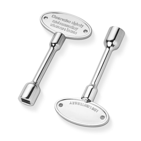 2 Pieces Universal Gas Valve Key for Gas Fire Pits and Fireplaces, 3 Inches Chrome Replacement Gas Key Fits Both 1/4" and 5/16" Turn Ball Valve, Silver