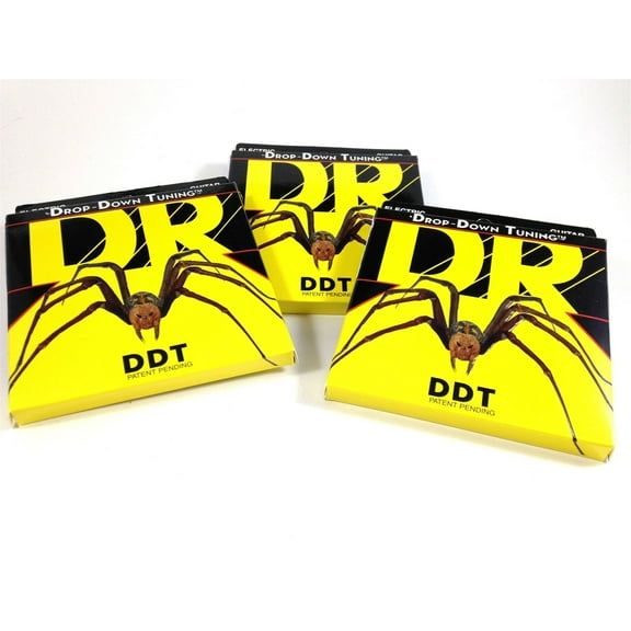 DR Guitar Strings 3 Pack Electric DDT Drop Down Tuning 13-65 Mega Heavy