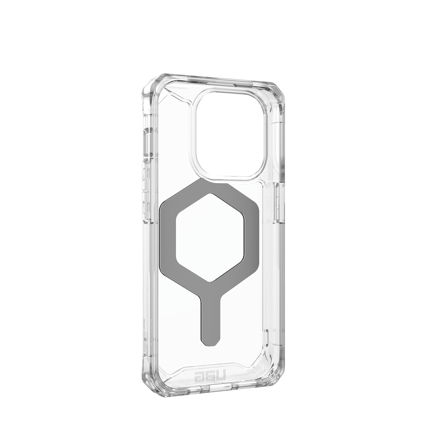 UAG iPhone 15 Pro Case 6.1" Plyo Ice/Silver Built-in Magnet Compatible with MagSafe Charging Rugged Anti-Yellowing Transparent Clear Dropproof Protective Cover by URBAN ARMOR GEAR