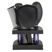 HOTBEST 5 PCS Hair Brush Comb Set Ladies Women Hair Care Massage with Mirror and Holder Cosmetics Hair Styling Tools Sets Adults & Kids