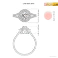 thumbnail image 4 of ANGARA Natural 0.47 Ct. Diamond Halo Engagement Ring in 14K White Gold for Women (Ring Size: 3.5), 4 of 9