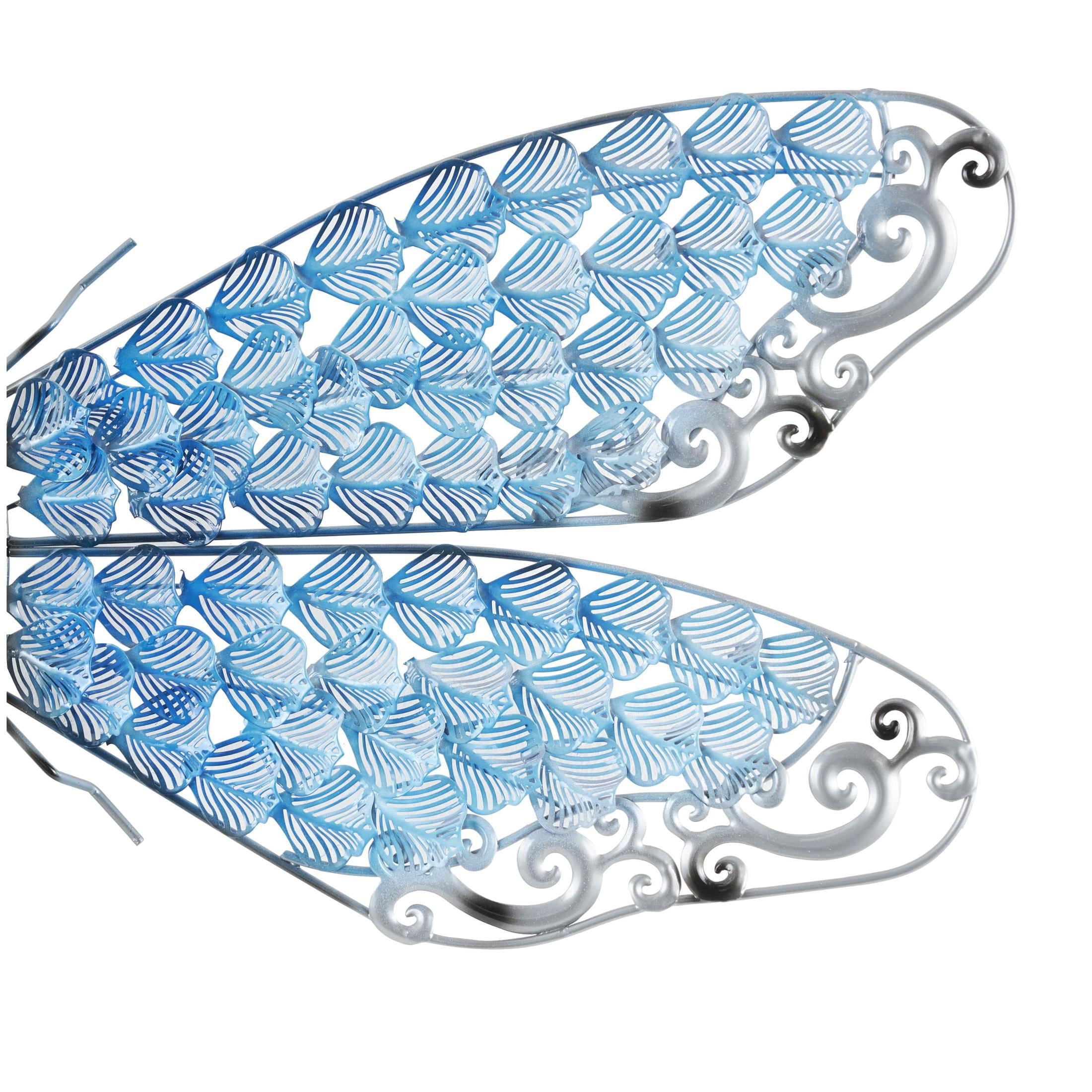 DecMode Eclectic Metal Turquoise Indoor/Outdoor Dragonfly Wall Décor, 25"W x 16"H